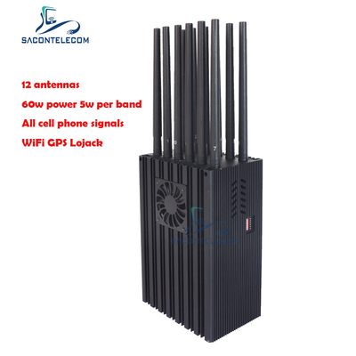 12 VHF Lojack Jammer 2G 3G 4G 5G Wifi Gps мобильного телефона антенн 60w
