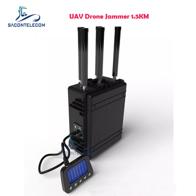 Водоустойчивый Jammer IP55 1.5km Manpack сигнала трутня UAV построенное в батарее