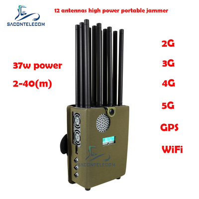 Handheld каналы GSM CDMA Jammer 12 сигнала сотового телефона 2.4g 5.8g