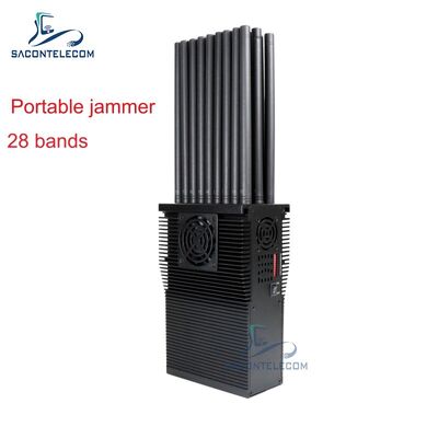 28 Channels 28W Portable Signal Jammer with 27 Antennas for Full Bands Wireless Signal Blocking