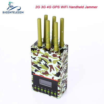 3w 6 каналов 20м Военный сигнальный джаммер 2G 3G 4G GPS Wi-Fi 4000mAH