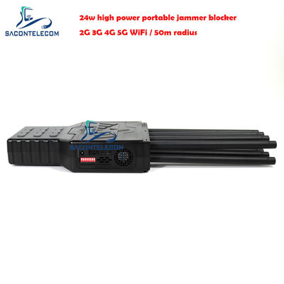 28 Вт высокая мощность 8 каналов портативный сигнальный джаммер с радиусом 50 м для блокировки мобильных телефонов и WiFi