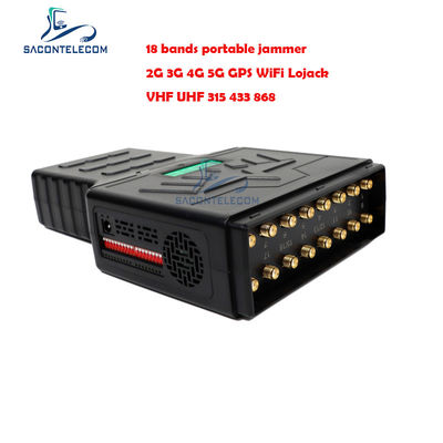 Портативный 5G-глушитель сигналов мобильных телефонов ABS мощностью 18 Вт с полным охватом диапазонов и радиусом действия 20 м