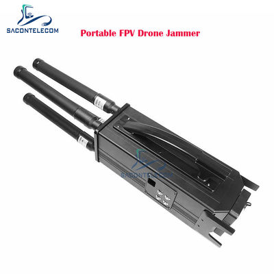 Портативный подавитель сигналов дронов мощностью 160 Вт, 4 диапазона, с дальностью подавления 1,5 км и встроенным аккумулятором