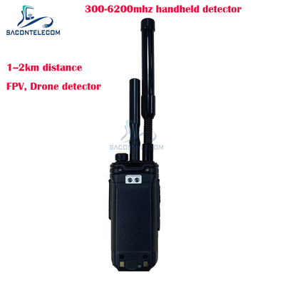 2 км Fpv ручной детектор дронов 300-6200mhz 2 антенны портативный детектор сигнала против дронов