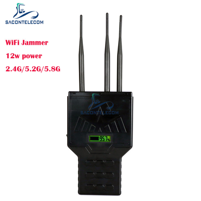 12W портативный WiFi Bluetooth 2.4G 5.2G 5.8G подавитель сигнала мобильного телефона с радиусом действия 50 метров