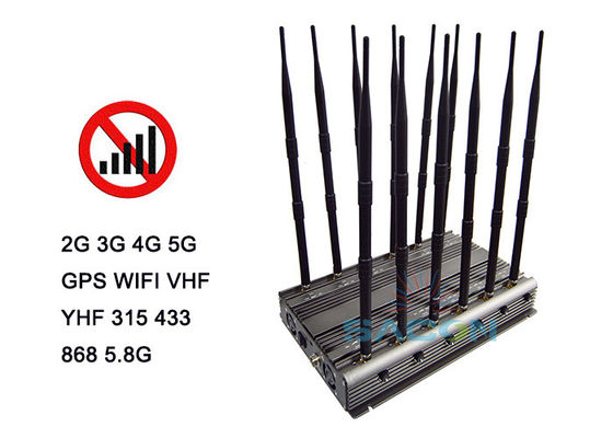 80 Вт 5G сигнальный джаммер с 12 антеннами и инфракрасным дистанционным управлением для блокировки мобильных телефонов