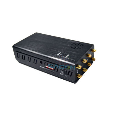 Портативный 8-диапазонный глушитель мобильного сигнала с аккумулятором 8000 мАч и регулируемым DIP-переключателем для блокировки 2G 3G 4G GPS WiFi