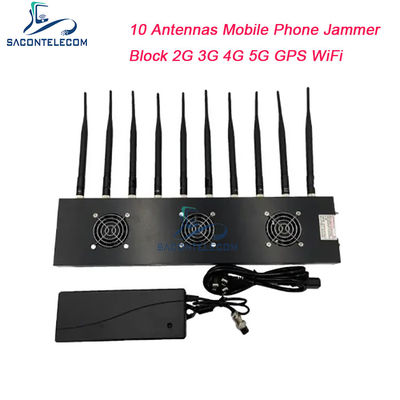 433MHz 40m Range Signal Jammer с 10 каналами и 18W выходной мощностью для блокировки GPS WiFi