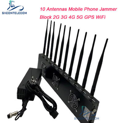 433MHz 40m Range Signal Jammer с 10 каналами и 18W выходной мощностью для блокировки GPS WiFi