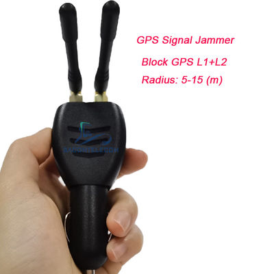 ISO9001 Mini GPS Jammer Blocker с расстоянием 15 м Omni Antenna Легкий вес для автомобильного фонаря 12V-24 DC