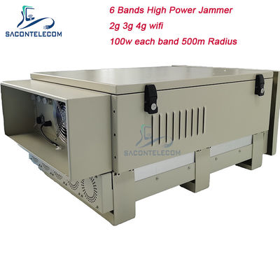 600 Вт 6 полос наружный тюремный сигнальный джаммер с радиусом сбоя 50-600 м для 2G 3G 4G 5G WiFi GPS