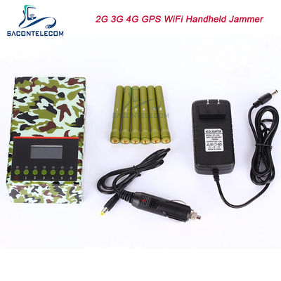3w 6 каналов 20м Военный сигнальный джаммер 2G 3G 4G GPS Wi-Fi 4000mAH
