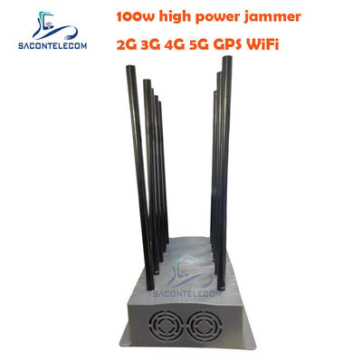 100 Вт мощный блокиратор сигнала с 10 каналами для подавления VHF, UHF, GPS