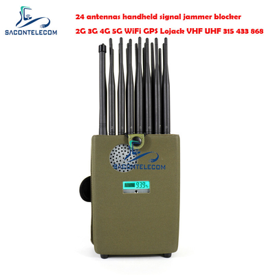 Europe Type Wi-Fi Signal Jammer 24w 24 каналов для 2G 3G 4G 5G LTE GPS Lojack 173mhz