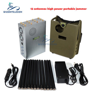 Портативный блокиратор сигналов GPSL1 Lojack с общей мощностью 37 Вт, покрытием 12 диапазонов и радиусом подавления 40 м