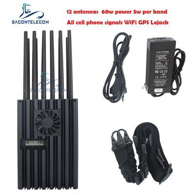 Jammer 2G 3G 4G 5G WiFi GPS Lojack сигнала сотового телефона радиуса 60w 40m