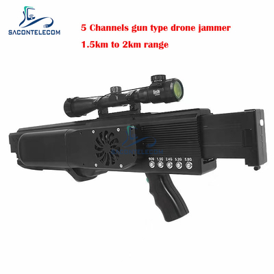 Наивысшая мощность расстояния 130w диапазонов 1.5km блокатора 5 Jammer сигнала трутня оружия UAV