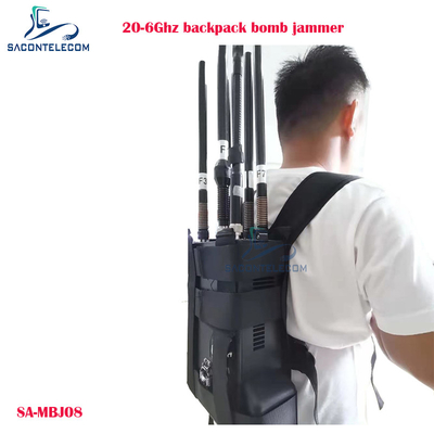 20-6 ГГц Manpack дрон сигнал джаммер рюкзак бомба джаммер блокировщик 100w мощность