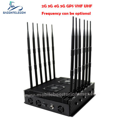 12 антенн 80 Вт мощность многочастотный сигнальный джаммер настольный WiFi блокировщик для 2G 3G 4G 5G WiFi GPS