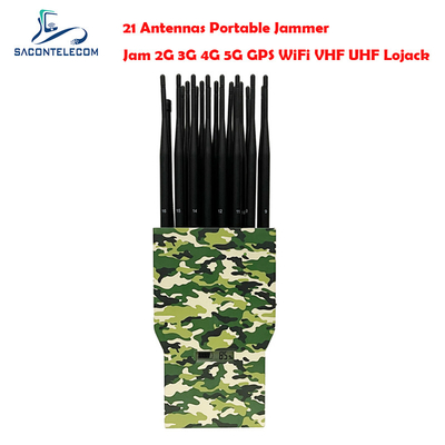 21w 21 Bands Мобильный телефон сигнал джаммер радиус 30 м для GPS Lojack Walike Talkie